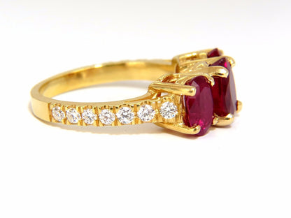 GIA Certified 4.94ct natural vivid red Burma ruby diamonds ring 18kt*v