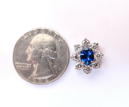 3.63ct Natural Sapphire Diamond Earrings 14kt Cluster Halo Prime *v
