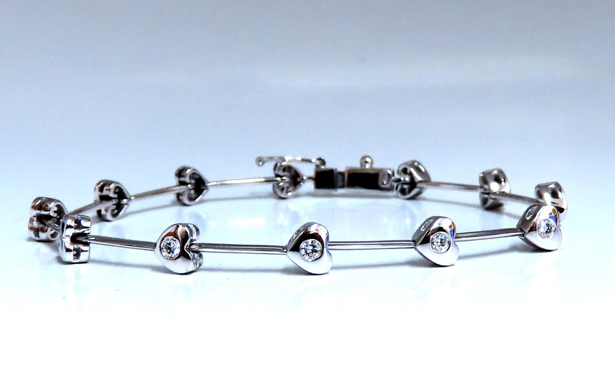 .80ct Natural Diamonds Heart Link Bracelet 14kt gold *v