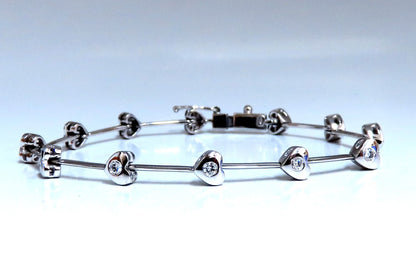 .80ct Natural Diamonds Heart Link Bracelet 14kt gold *v