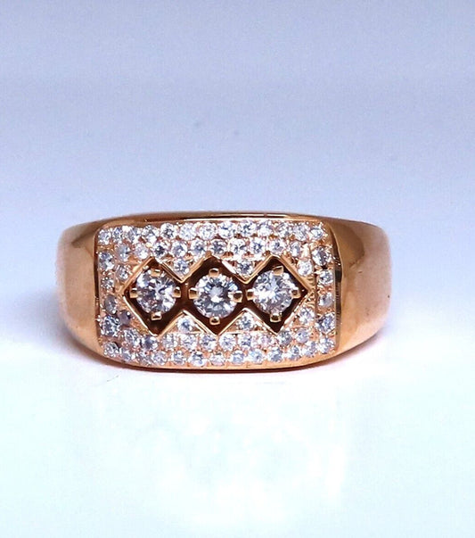 .60ct Natural round diamond mens ring 14kt gold pinky *v