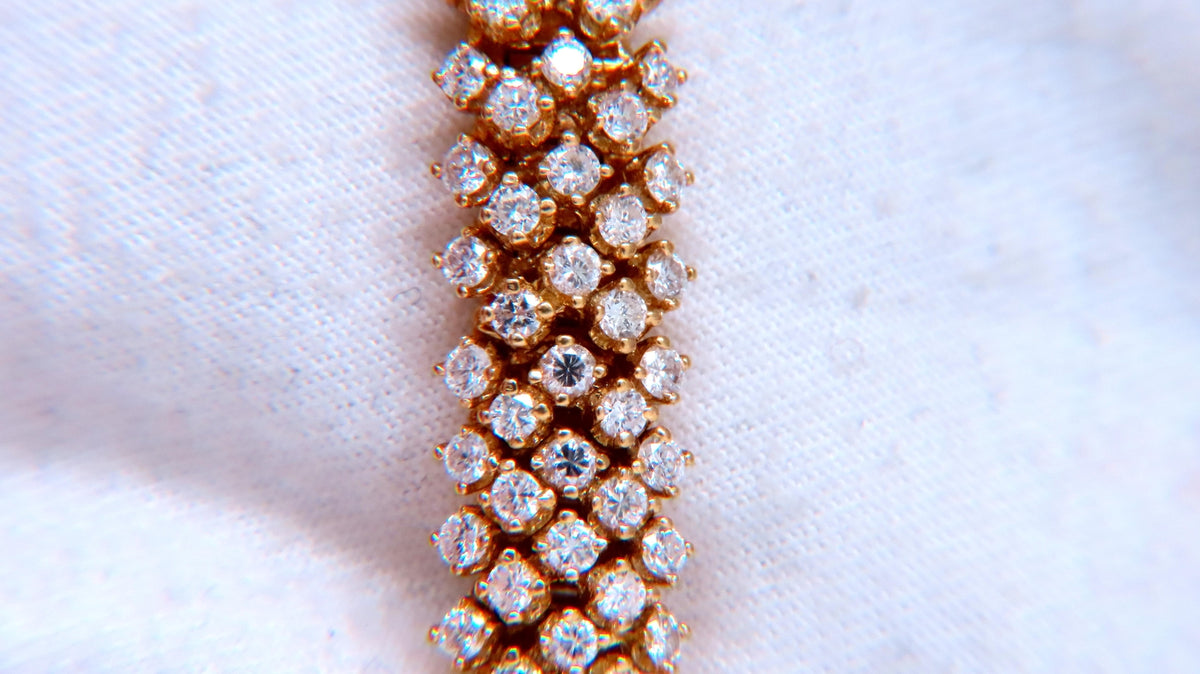 Estate 10ct Natural Round Diamonds Dome Bracelet 18kt Gold 12363 *v