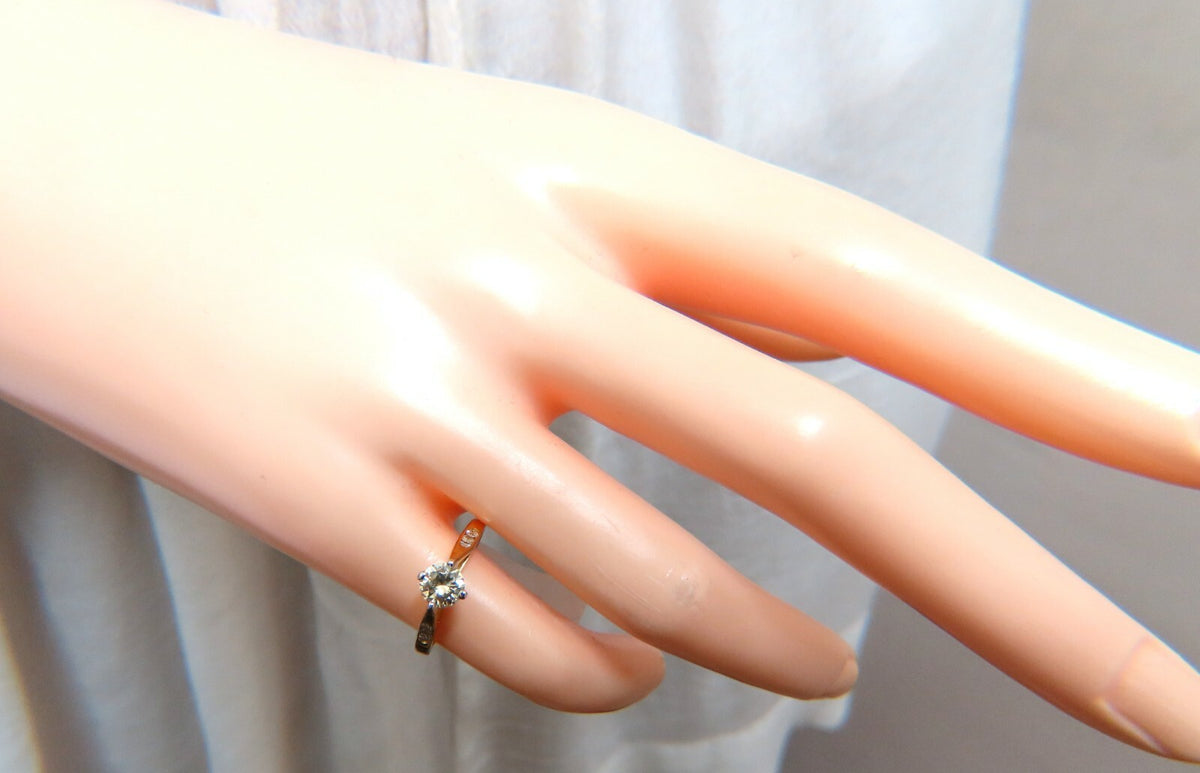 .45ct Fancy Light Yellow Round Vintage Diamond Ring 14kt *v