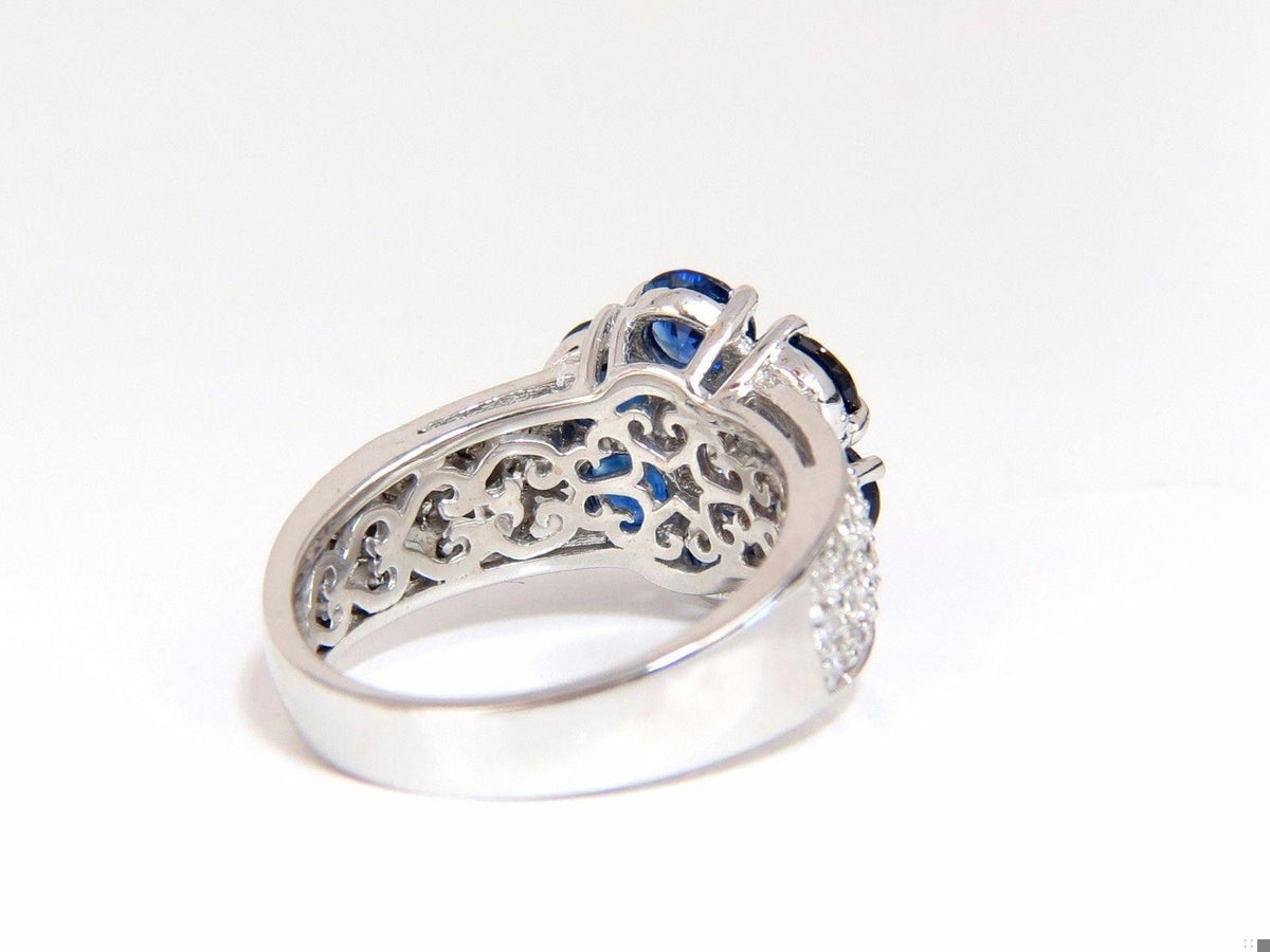 3.96ct natural sapphires diamond cluster ring 14kt royal blue floretta 10631 *v
