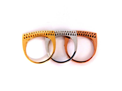 .75ct Natural Diamonds Stacking Bands 14kt Gold Mod minimalist deco *v