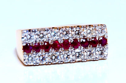 1.58ct natural rubies and diamonds ring Flat band 14kt *v