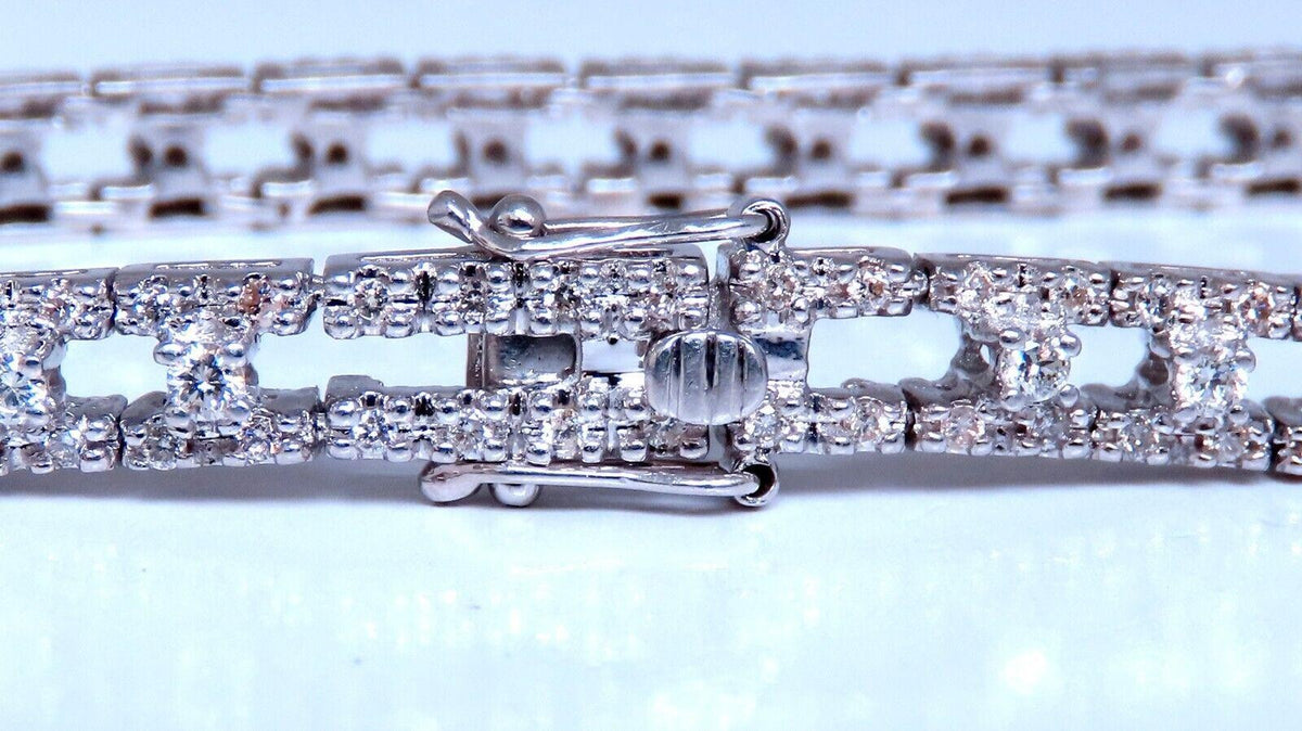 Tennis Bracelet 1.75ct Natural Round Diamonds 14kt Gold Three Row *v