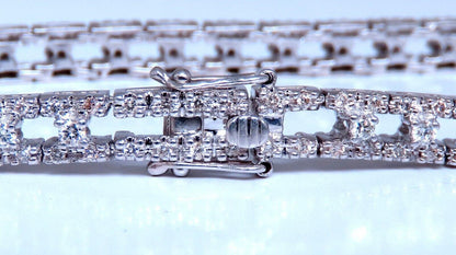 Tennis Bracelet 1.75ct Natural Round Diamonds 14kt Gold Three Row *v