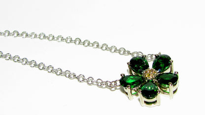 4.60CT NATURAL TSAVORITE YELLOW DIAMOND PENDANT *v
