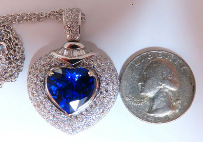 GIA Certified 8.50ct Natural Heart Tanzanite Diamond Necklace 14kt Gold Prime *v