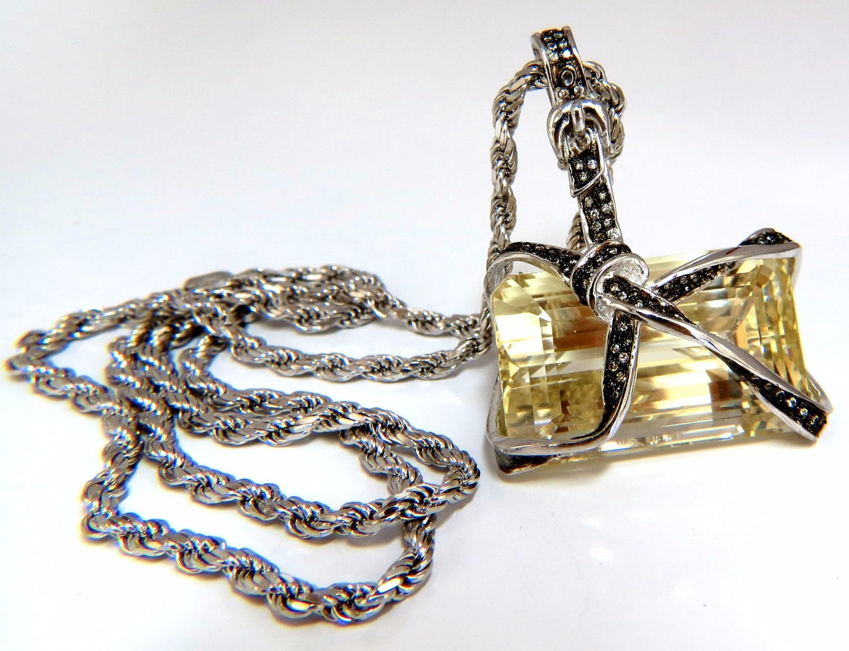 133.18ct GIA CERTIFIED SPODUMENE BELT WRAP PENDANT NECKLACE (Yellow Aqua) *v