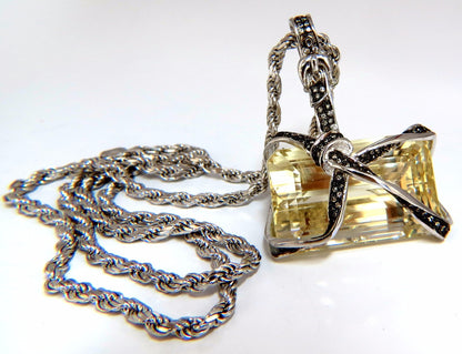 133.18ct GIA CERTIFIED SPODUMENE BELT WRAP PENDANT NECKLACE (Yellow Aqua) *v