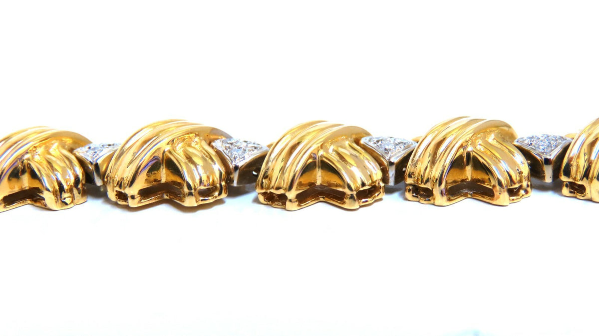 Natural Diamonds X Bracelet wide caliber 14kt two toned 39 grams *v