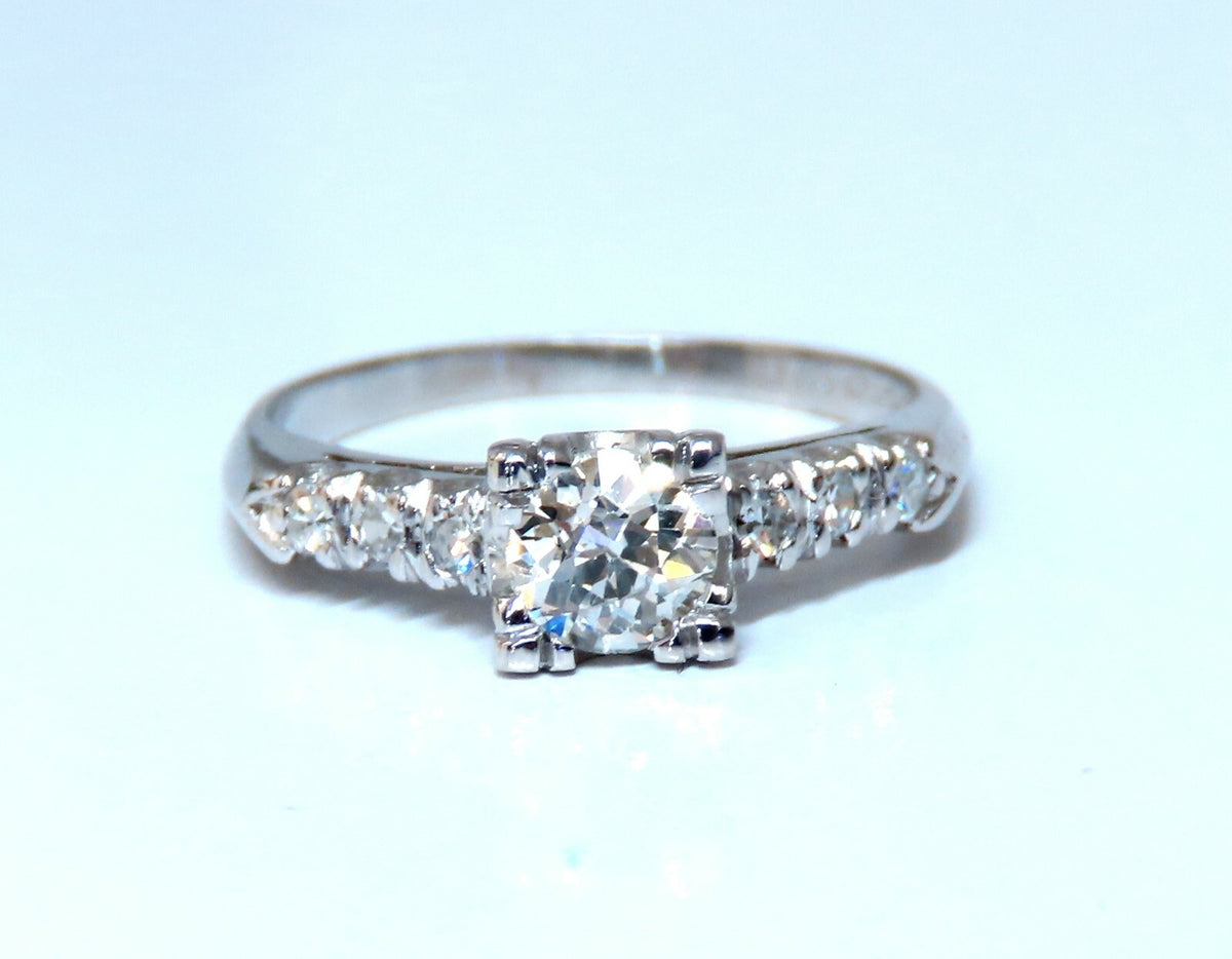 .66ct Natural Diamonds Cathedral Ring Platinum Vintage Restored *v