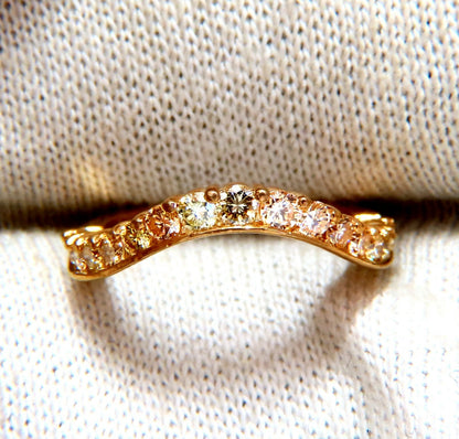 .60ct Natural Fancy Color Shades of Yellow Diamonds Wave Swirl Band Ring 14kt *v