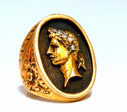Caesar Roman Noble Deco Vintage Signet Ring 14Kt gold 22G *v