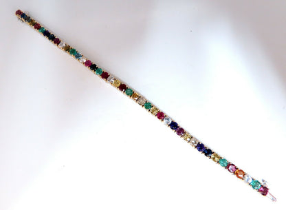 13.45Ct Natural Spinel Emerald Sapphire Ruby Amethyst Diamond Bracelet 14kt *v