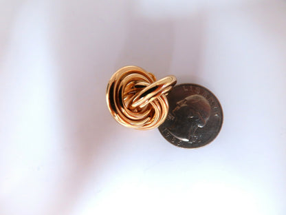 14kt Gold Textured Interlocking Tri Tubular Clip Earrings *v