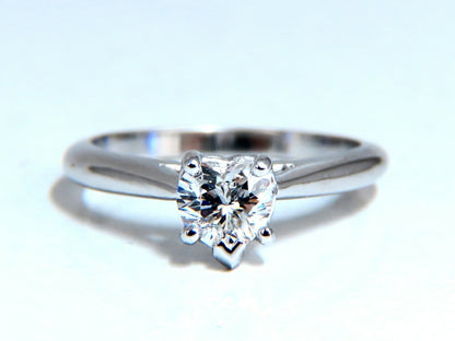 GIA Certified .55ct heart cut diamond solitaire ring platinum classic D/VS *v