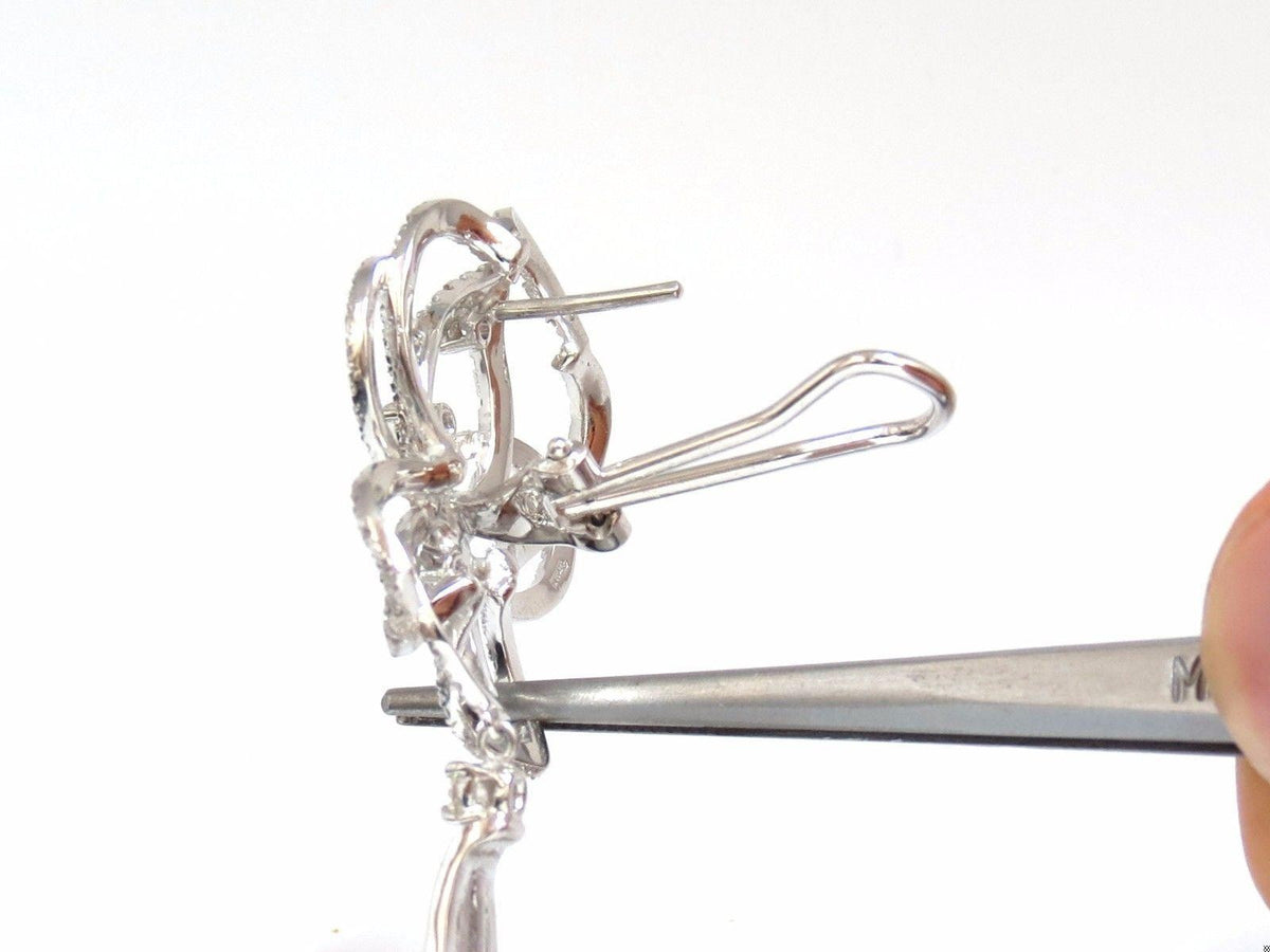 5.40ct natural diamonds cluster dangle drop earrings 18kt gilt deco *v