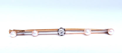 Prominent Estate Elite 0.50ct Natural diamonds Tie Bar Brooch Pin 14kt 12553 *v