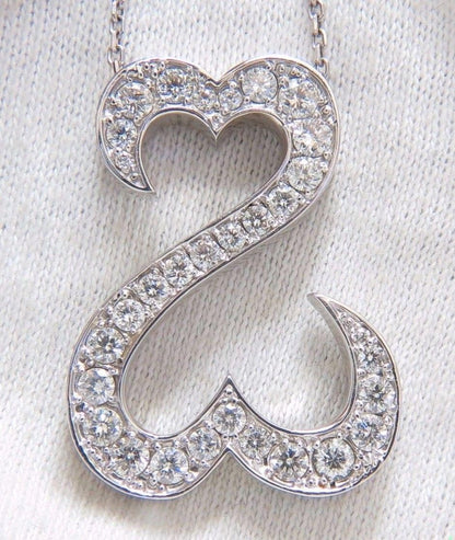 1.40ct natural diamonds double heart pendant 14kt 10658 *v