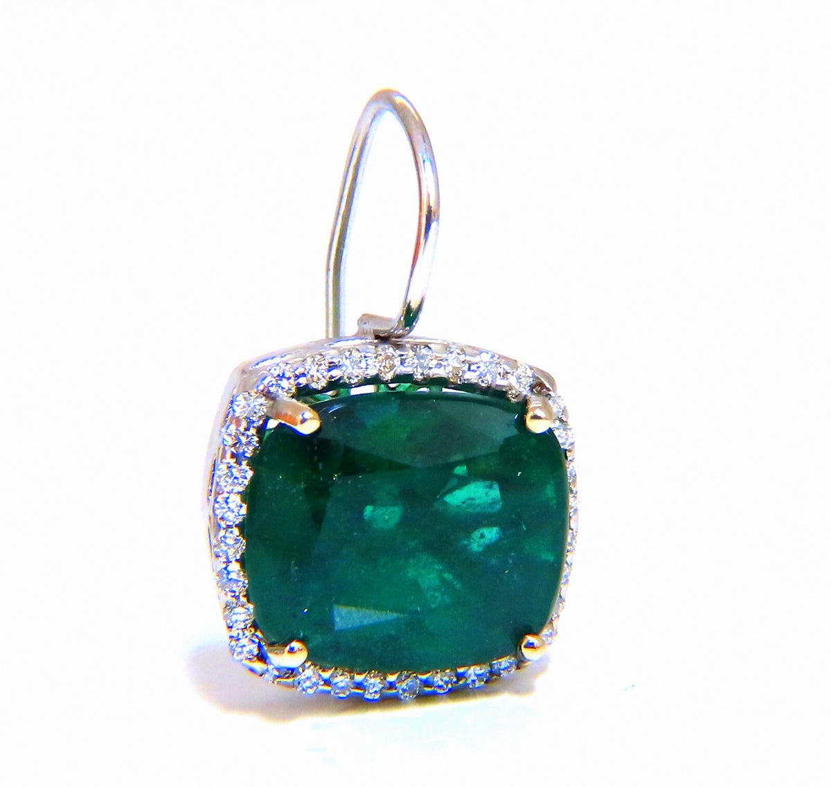 GIA Certified 17.05ct Natural Emeralds Diamond Earrings 18kt Cluster Halo *v