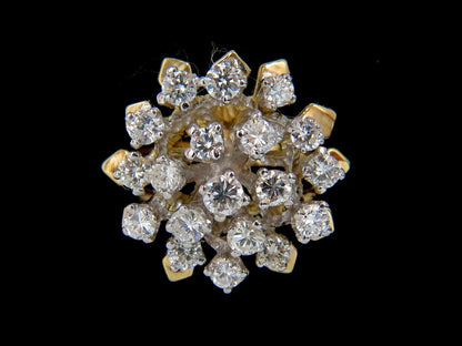1.90CT NATURAL DIAMONDS FLOATING RAISED COCKTAIL RING 14KT GOLD 10031 *v