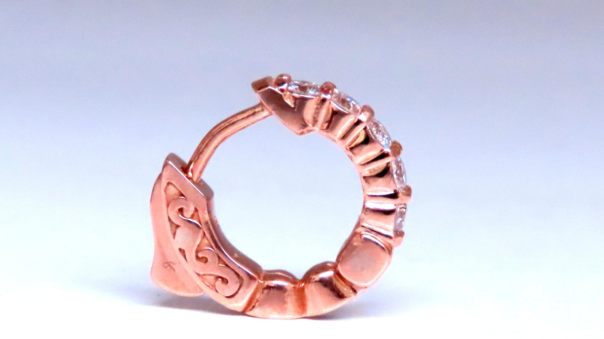 .43ct Diamonds Mini Hoop Earrings 14kt Rose Gold 12492 *v