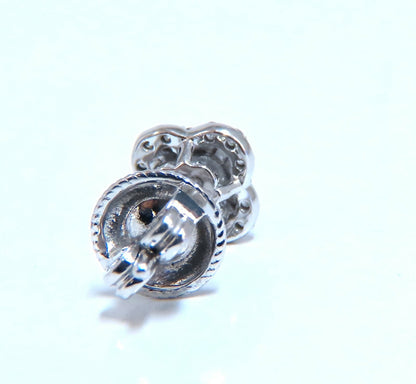 .40ct Natural Round Diamond Stud Earrings 14 Karat Halo *v
