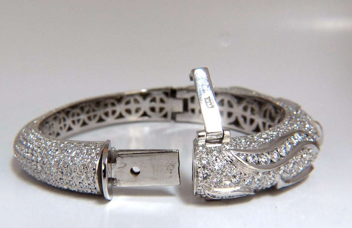 14.02ct natural diamonds eternity encrusted bangle bracelet 18kt Glam *v