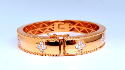 1.40ct Clover Natural Diamonds Bangle Bracelet 14kt 95547 *v