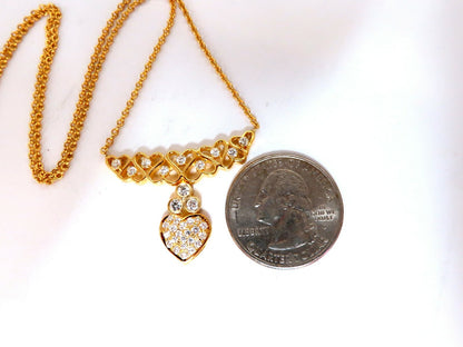 1ct Diamonds Heart Patterned Necklace 14 Karat *v