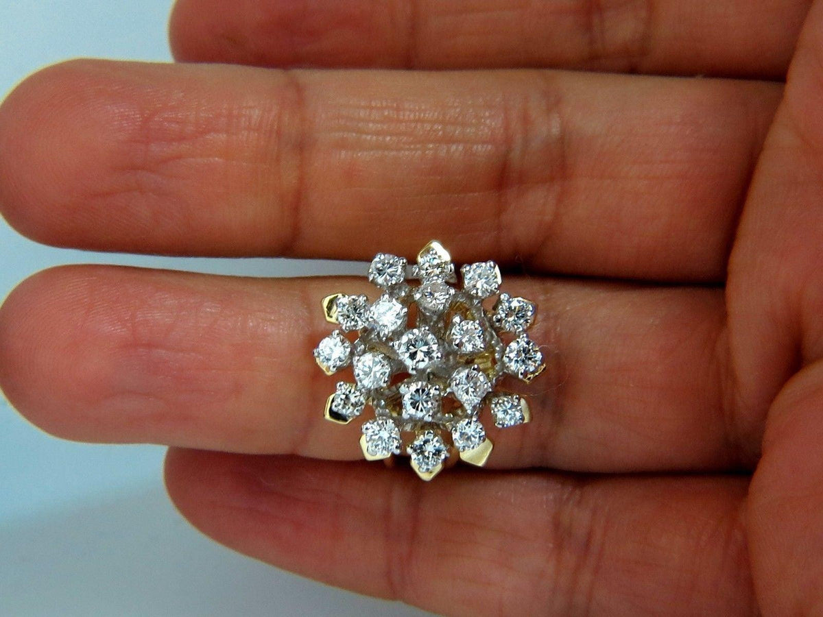 1.90CT NATURAL DIAMONDS FLOATING RAISED COCKTAIL RING 14KT GOLD 10031 *v