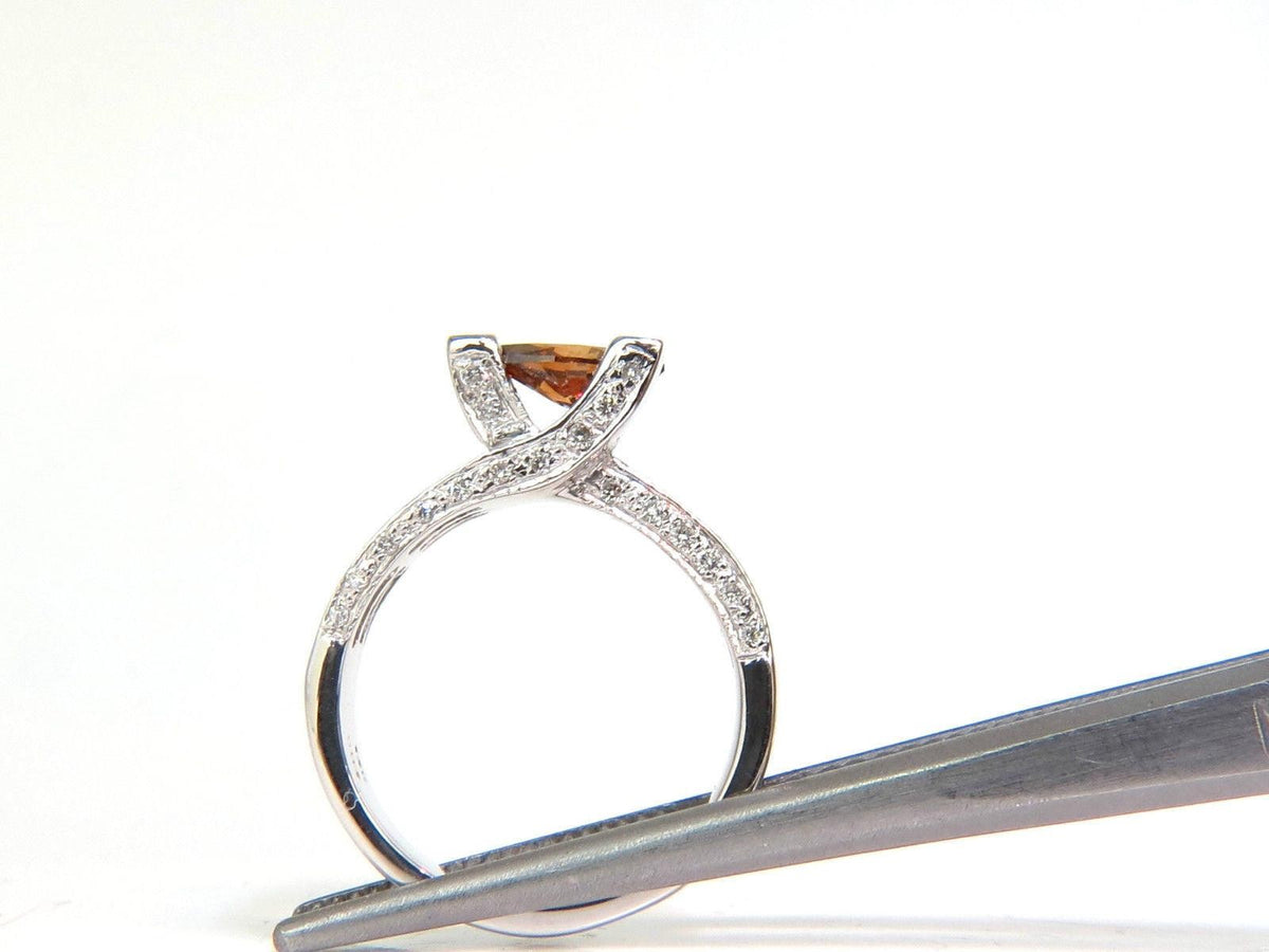 GIA NATURAL FANCY ORANGE BROWN 2.05CT DIAMOND RING 14KT TENSION FLOAT 10064 *v