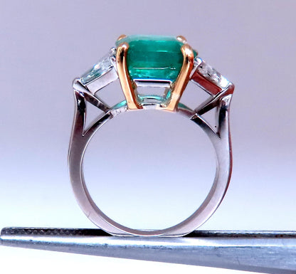 GIA Certified 3.97ct Natural Emerald (F1) Diamond Ring Platinum 12414 *v
