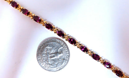 5.50ct Natural Rhodolite Garnet Bracelet 14kt gold *v