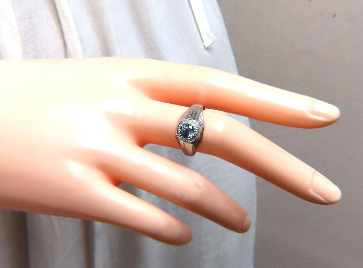 .76ct Natural Periwinkle Blue Sapphire Solitaire Ring 14kt Vintage *v