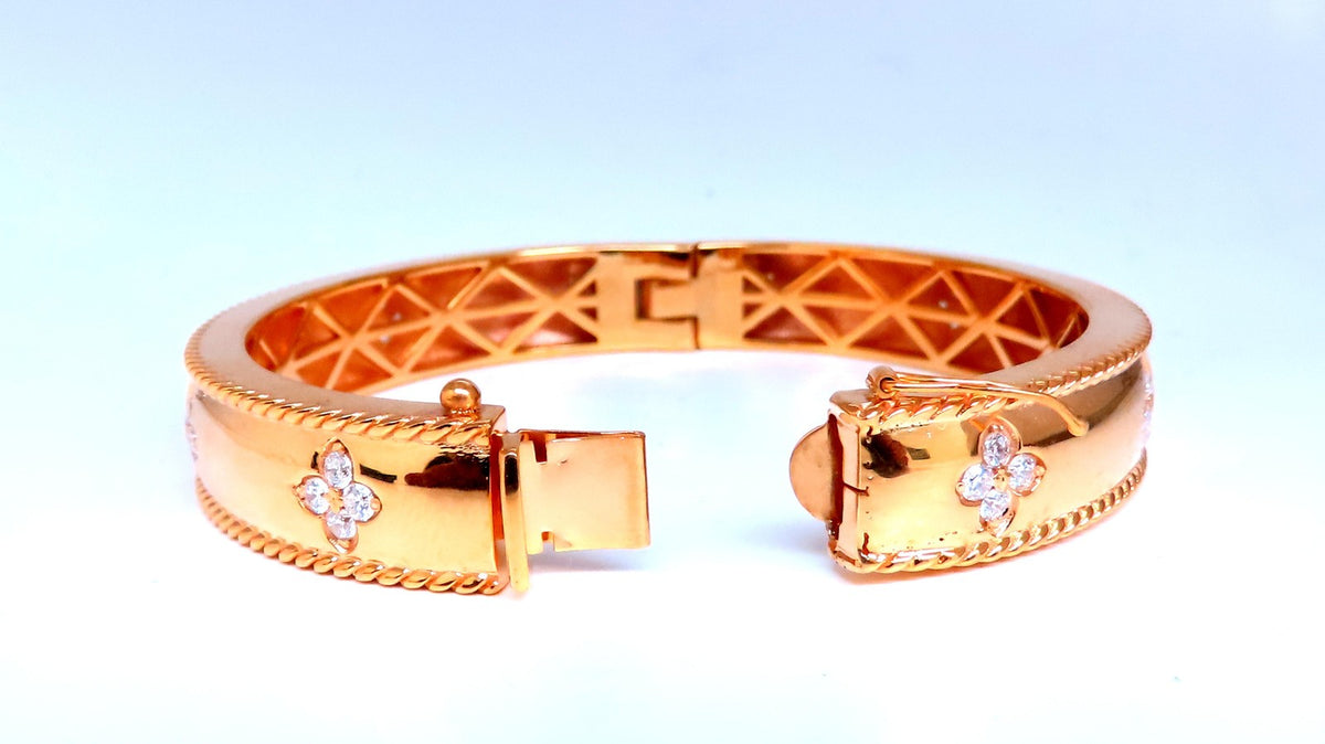 1.40ct Clover Natural Diamonds Bangle Bracelet 14kt 95547 *v