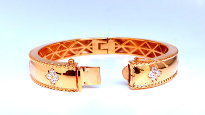 1.40ct Clover Natural Diamonds Bangle Bracelet 14kt 95547 *v