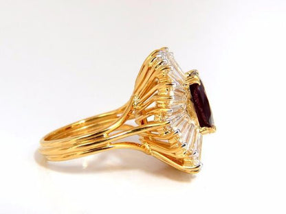 GIA Certified 5.08ct. Natural Ruby Diamonds ring 18kt Ballerina Prime *v