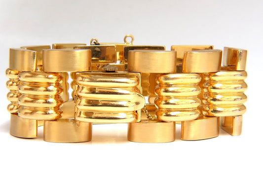 Estate LUVA 14kt gold watch ladies cuff bracelet *v