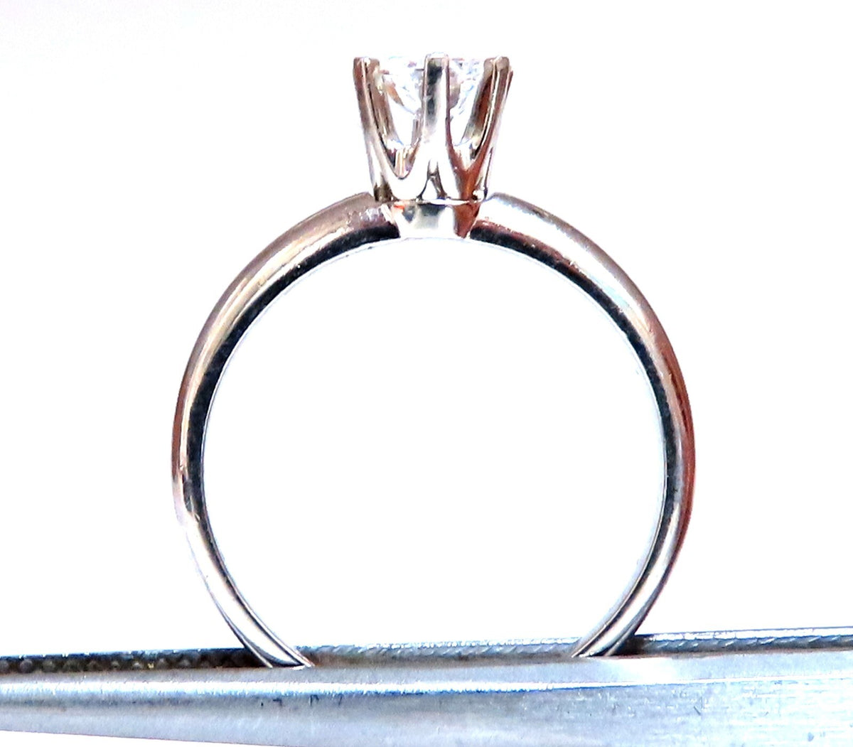 GIA Certified .49ct Natural Round Diamond solitaire ring E/I2 14kt platinum *v