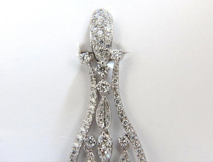 6.00ct natural diamonds modern dangle petal chandelier earrings 18kt 12321 *v