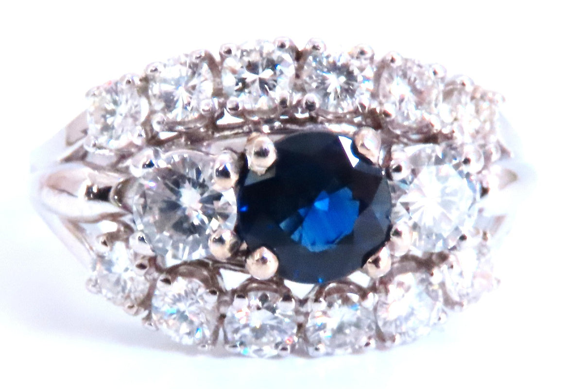 .69ct Natural Sapphire Cluster Row Ring 14kt 46885 *v