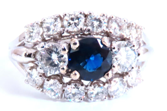 .69ct Natural Sapphire Cluster Row Ring 14kt 46885 *v