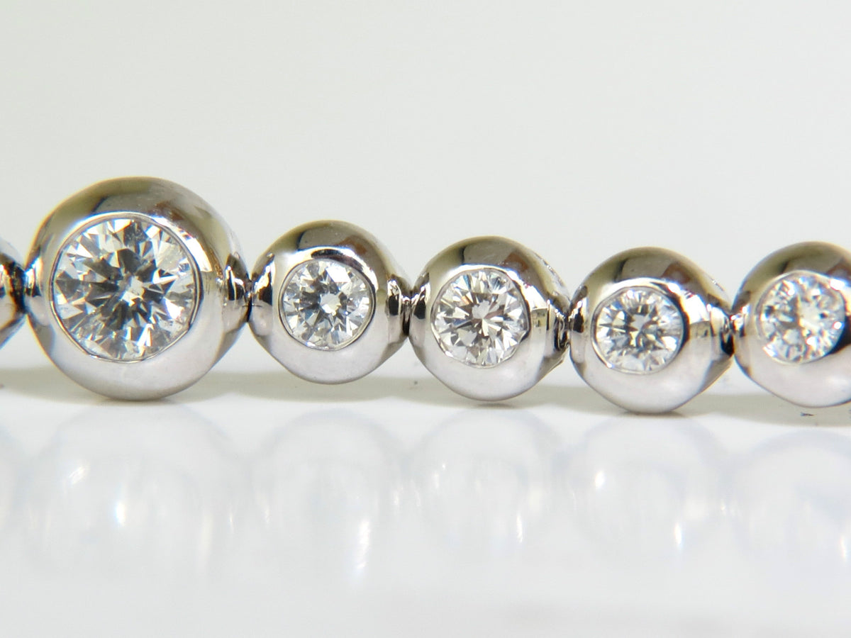 3.65CT NATURAL DIAMONDS TENNIS BRACELET 14KT FLUSH *v