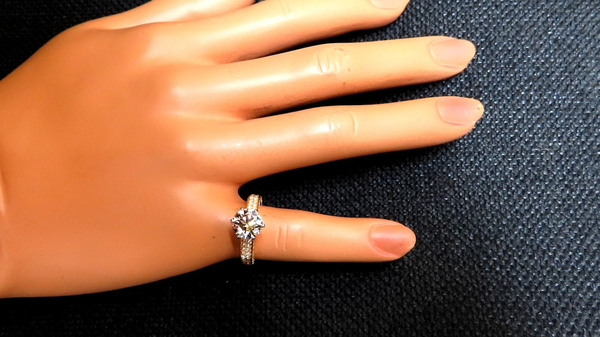GIA certified 2.27ct Natural Diamond ring 14kt Solitaire 14kt *v