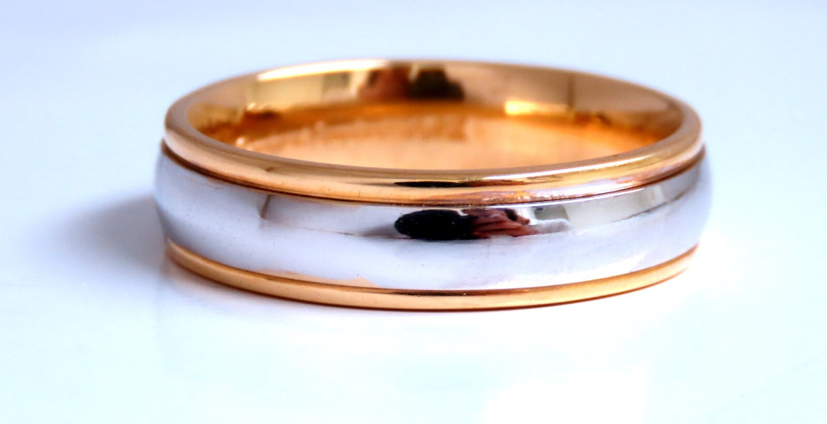 Two Toned Unisex Gold Band 14kt gold Size 10 5.8mm *v