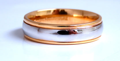 Two Toned Unisex Gold Band 14kt gold Size 10 5.8mm *v